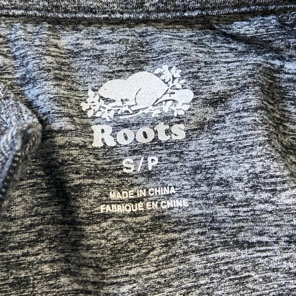 Roots Athletic Lightweight Heathered Gray Quarter Zip Long Sleeve Workout Jacket - Picture 6 of 8